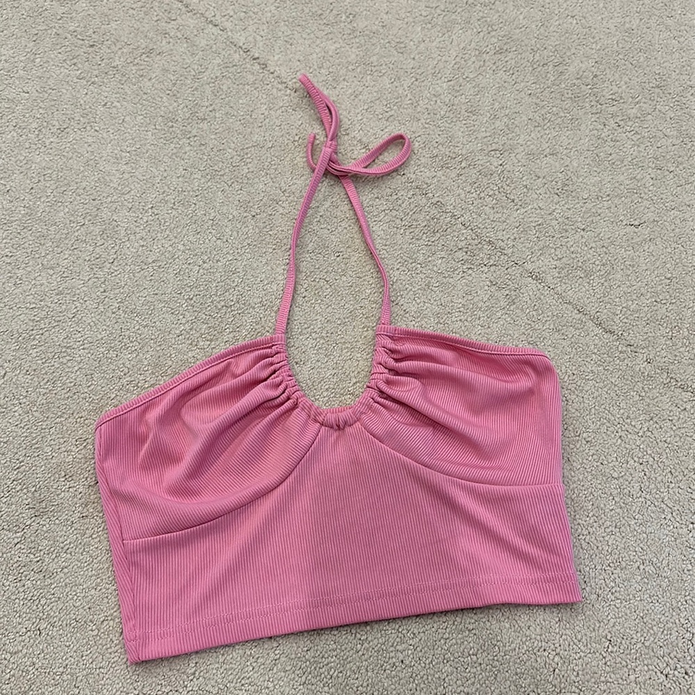 shein pink halter top